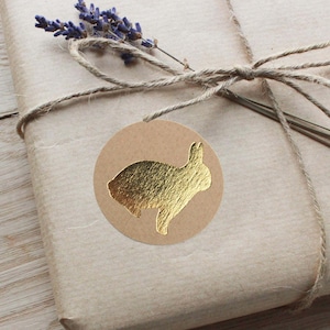 Aufkleber Osterhase gold | Sticker Ostern | Aufkleber mit Hase | Etikett gold |  4cm