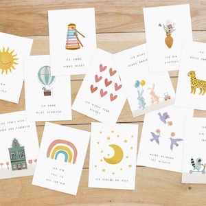 Affirmation cards for children | Set of 12 | Encouragement | Positive beliefs | Children's encouraging cards | Birthday gift | DIN A6