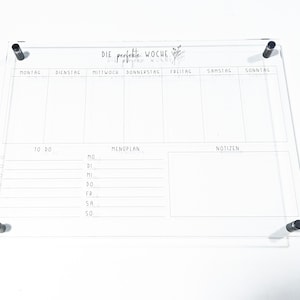 Weekly planner A3 acrylic Wall planner for the week can be wiped clean Wall calendar To Do List Menu planner Acrylic glass image 6