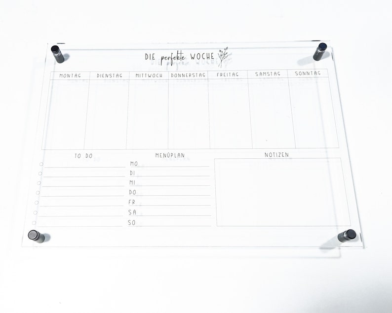 Weekly planner A3 acrylic Wall planner for the week can be wiped clean Wall calendar To Do List Menu planner Acrylic glass image 6