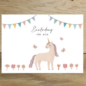 Magico Unicorno invito digitale, compleanno whatsapp, per Bambine tema  unicorno, festa di compleanno unicorno, invito unicorno