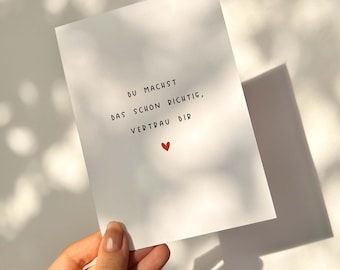 Karte "Du machst das schon richtig, vertrau dir." | Affirmation | Mutmach Postkarte | Neuanfang | Mutmacher | Trau Dich Karte