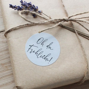 15x Aufkleber "Oh du fröhliche" | Geschenkaufkleber Weihnachten | Weihnachtlicher Aufkleber für Briefe | Frohe Weihnachten |Sticker |Etikett