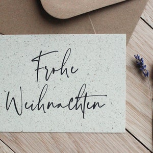 Weihnachtskarte Graspapier "Frohe Weihnachten" | nachhaltige Postkarte zu Weihnachten | Weihnachtsgruß | Weihnachtszeit