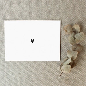 Ensemble de 2 cartes postales coeur | Carte coeur DIN A6 | carte de voeux simple avec coeur | Carte de voeux coeur format paysage