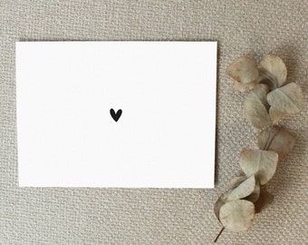 Set of 2 Heart Postcard | Heart map DIN A6 | simple greeting card with heart | Heart Greeting Card Landscape