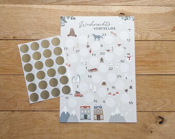 Adventskalender zum Rubbeln | DIY Adventskalender für Kinder | Rubbellos Adventskalender | Last Minute Adventskalender | DIN A4