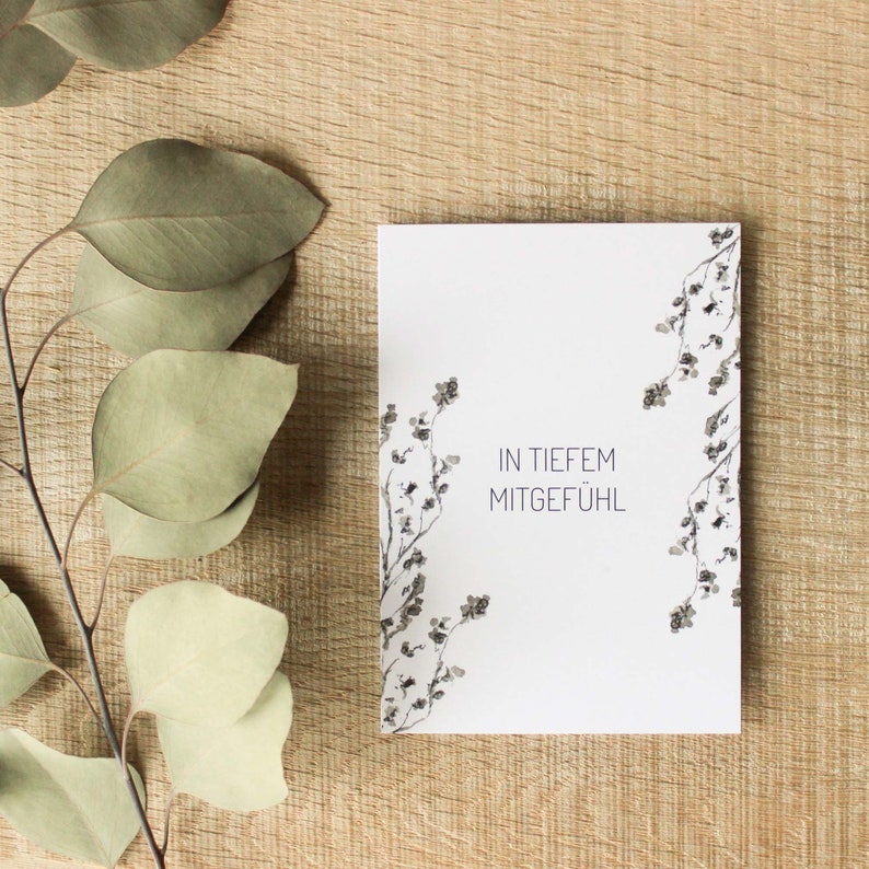 Condolence card DIN A6 Condolence card Folding card mourning card In deep compassion Card to