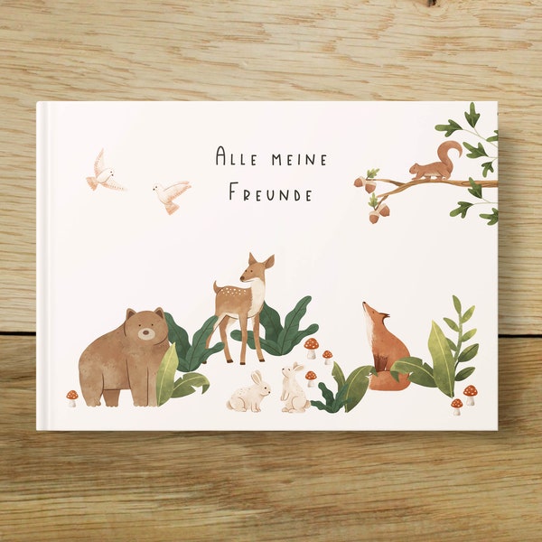 Freundebuch Kindergarten | Kindergartenalbum | Freundschaftsalbum | Meine Kindergarten Freunde | Alle meine Freunde | Freundealbum Waldtiere
