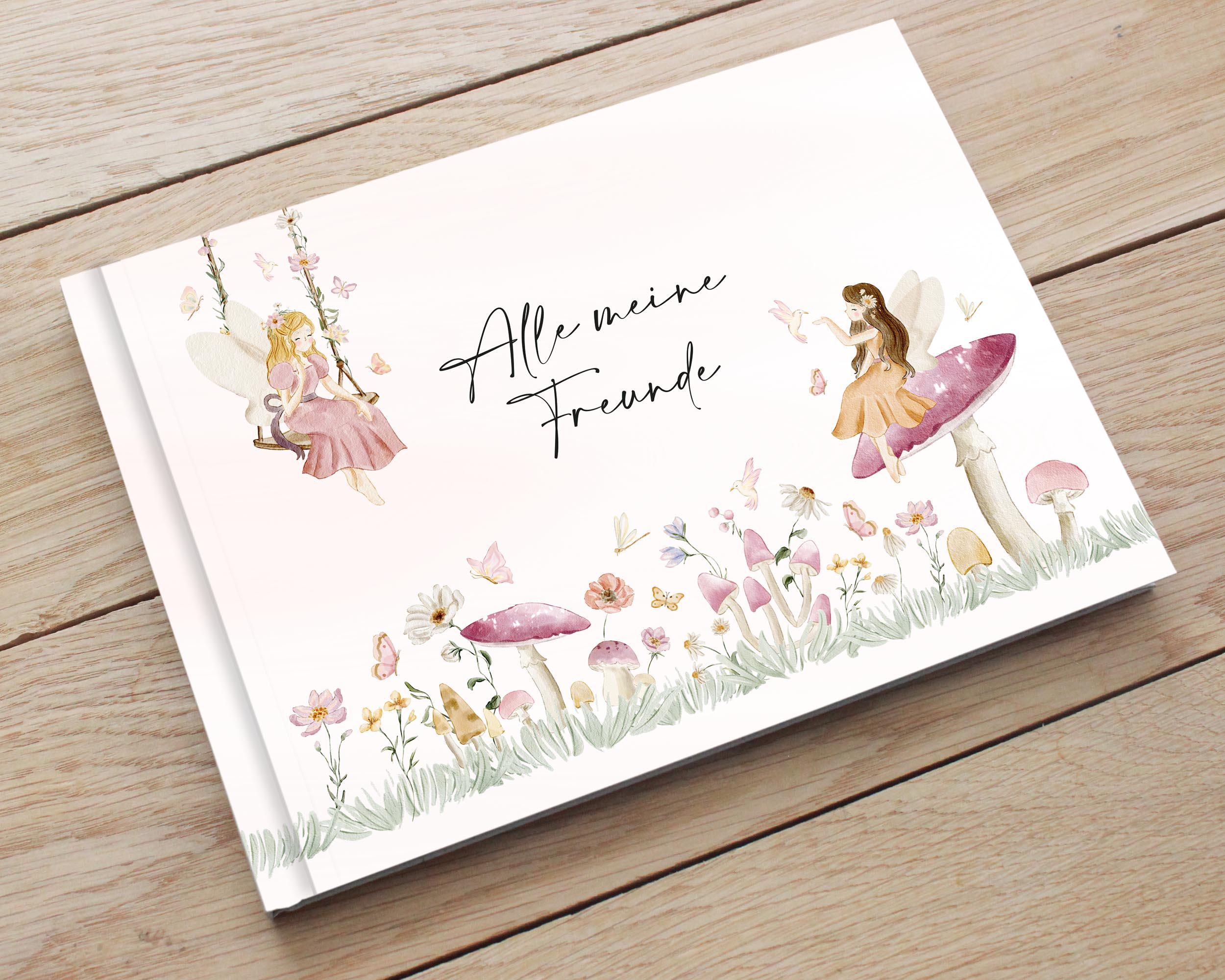 Amigos libro de hadas para niños | Álbum de amistad chicas | Álbum de amigos para la vuelta al cole o cumpleaños | Libro de la amistad DIN A5 tapa dura