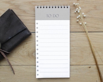 Lista delle cose da fare DIN lunga con rilegatura a spirale in oro - 50 fogli | Blocco attività | Agenda giornaliera | Agenda settimanale | Blocco note | Ufficio | Ufficio domestico