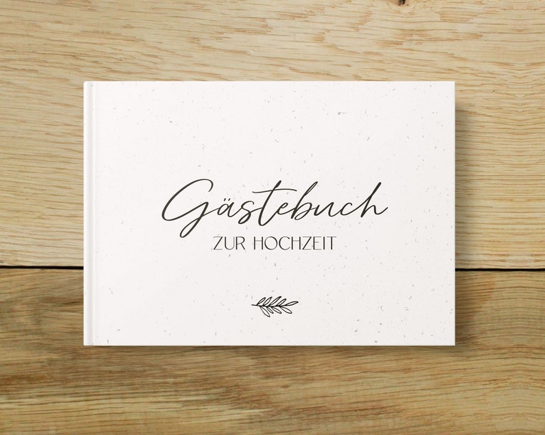 Gästebuch Hochzeit mit Fragen zum Ausfüllen DIN A5 quer Bild 1