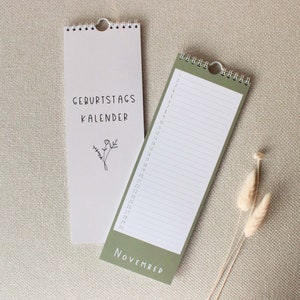 Birthday calendar, Perpetual calendar, Eternal calendar, Undated calendar