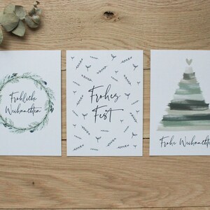 3er Set Weihnachtskarten | Frohe Weihnachten | Frohes Fest | Fröhliche Weihnachten | Weihnachtsgruß | Karten für Weihnachten
