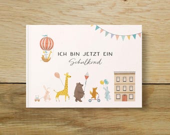 Album met herinneringen aan de eerste schooldag | Invulboek "Ik ben nu een schoolkind" | Boek voor de eerste schooldag | Boek voor de start van het schooljaar | Herinneringsalbum