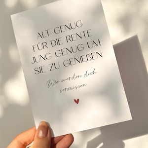 Retirement card | Farewell card for retirement | Farewell card | New beginning | Farewell colleague | Greeting card: We will miss you