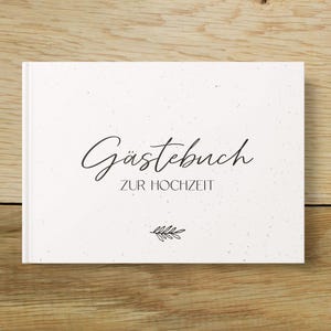 Gästebuch Hochzeit mit Fragen zum Ausfüllen | DIN A5 quer | Hardcover | 50 Doppelseiten | Perfektes Geschenk zur Hochzeit