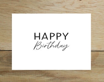 2x Carte Joyeux Anniversaire | Carte d’anniversaire minimaliste | carte d'anniversaire simple