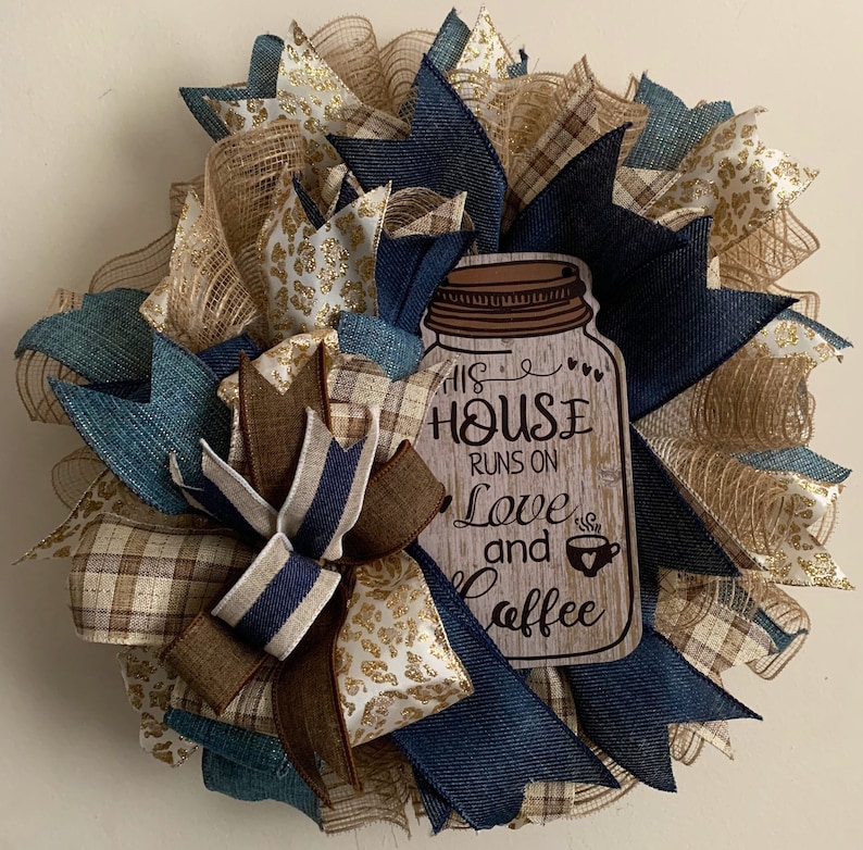 Having Your Coffee Mix Denim New Shipping Free Pix#39;s In Genuine Free Shipping Wreath