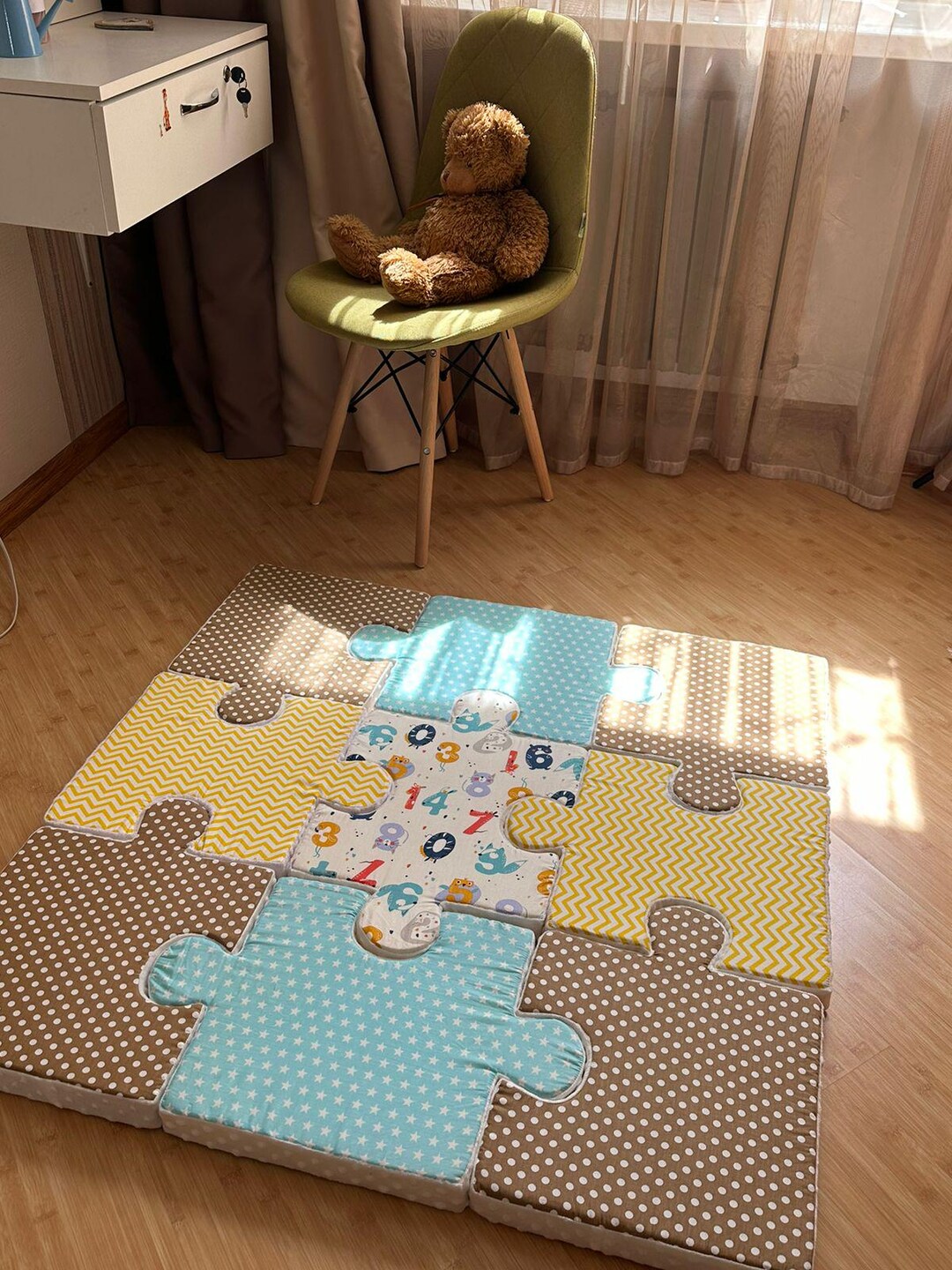 Kids Modular Rug Tummy Time Foam Floor Nursery Rug, Modular Numbers Kids Room Decor ...