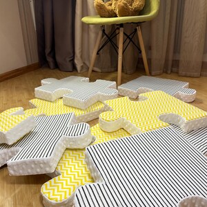 Soft Floor Cushion Set, Baby Puzzle Play Mat, Montessori Rug, Foam Kids Room Blocks, Toddler Activity Mat, Teepee Cotton Nursery Rug, Gift