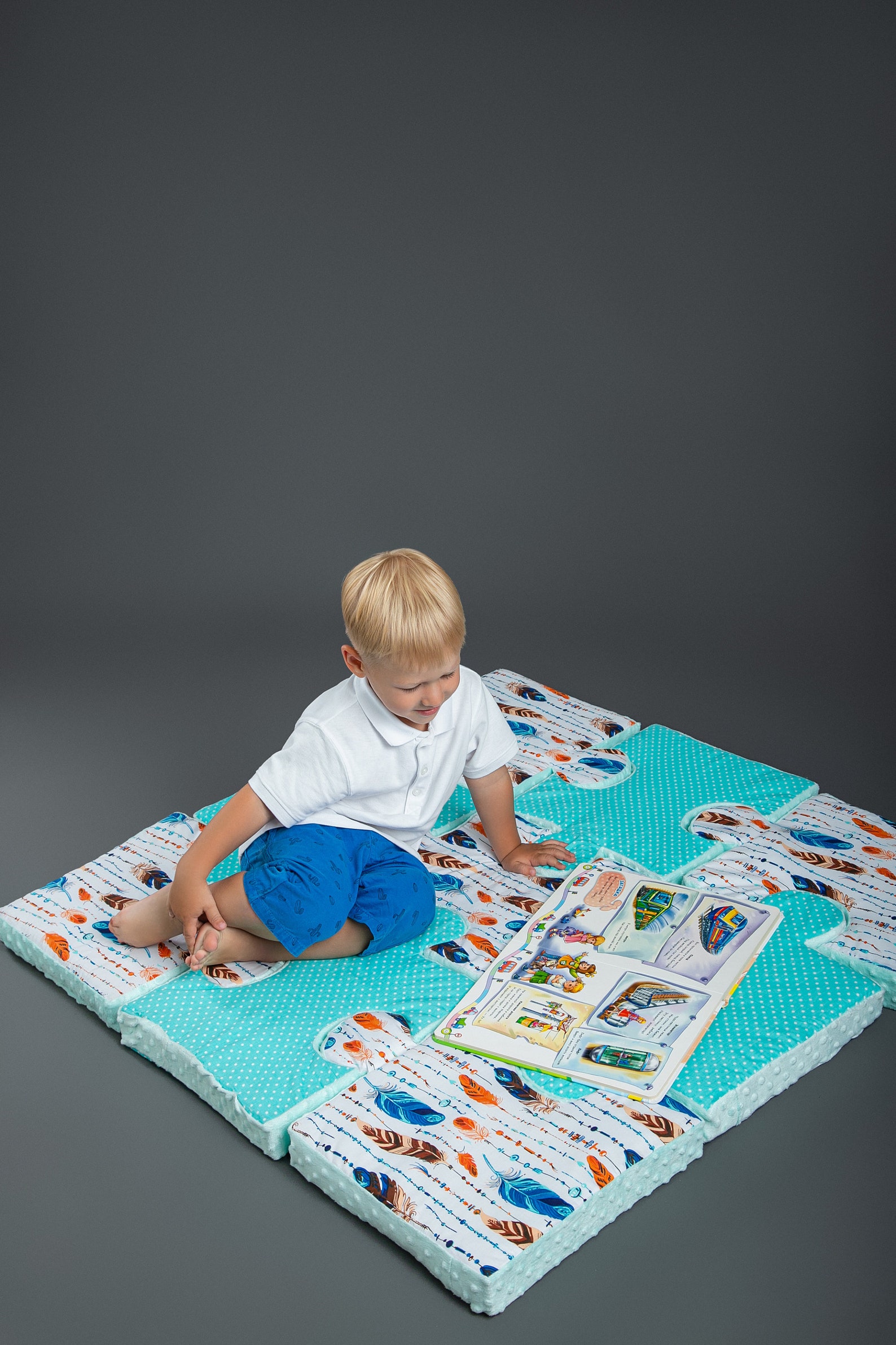 Baby Puzzle Play Mat Pillow Mat Gift for Newborn Etsy