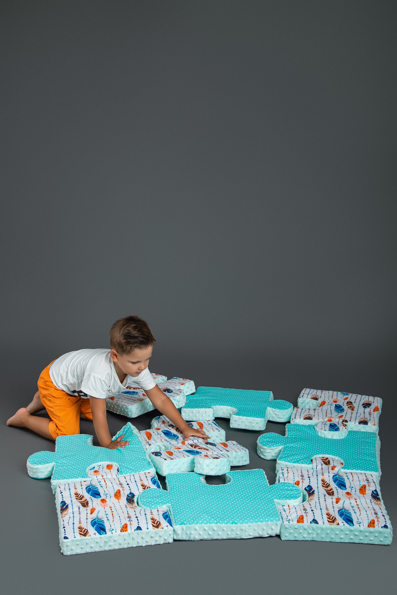 Baby Puzzle Play Mat Pillow Mat Gift for Newborn Etsy