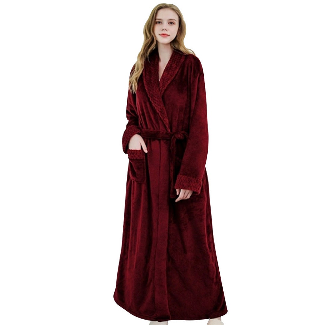 Fluffy Thick Microfibre Flannel Bathrobe Velvet Sleep Shawl Etsy