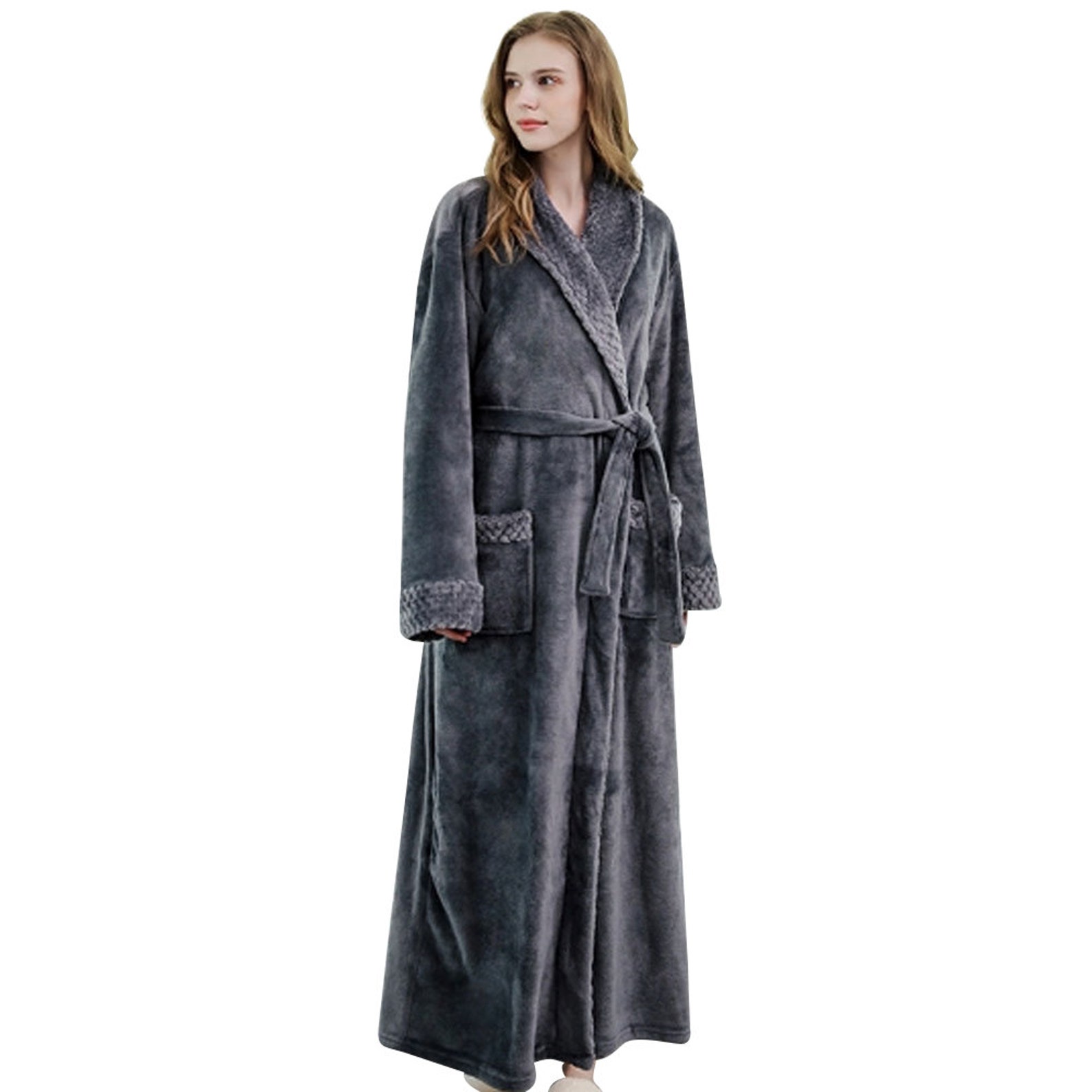 Fluffy Thick Microfibre Flannel Bathrobe Velvet Sleep Shawl Etsy