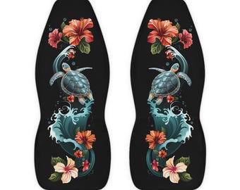 Sea Turtle car seat covers, Car Seat Covers for vehicle, Hawaii turtle and hibiscus car seat covers for front seats, Driver seat covers