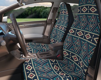Southwestern Car Seat Covers for vehicle, Aztec car seat covers, Southwestern car accessories, Ikat car seat covers, Blue car seat covers