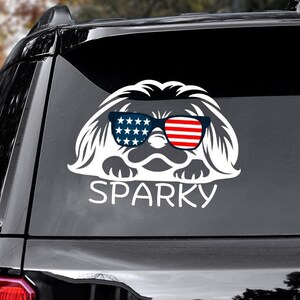 Pekingese car decal, Custom Name Pekingese Decal, Personalized Pekingese car accessories, Pekingese name sticker