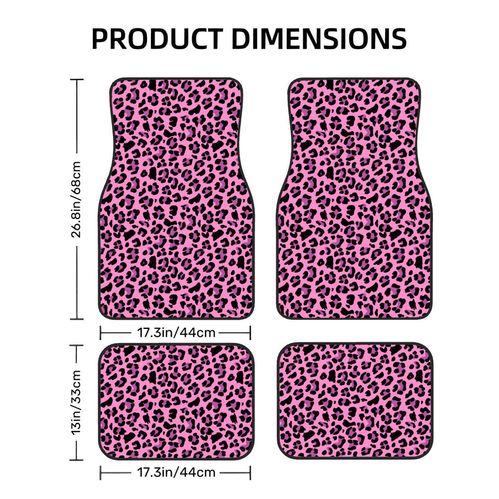 Pink Print Mat Pink Leopard Print Car Floor Mats, Cheetah Car Accessories for Women ...