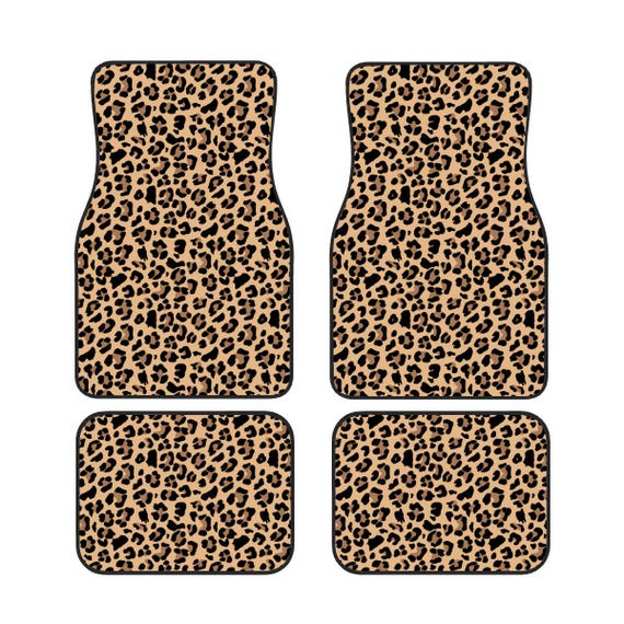 Leopard Print Car Floor Mats, Cheetah Car Accessories for women, Animal Print Car Interior Decor