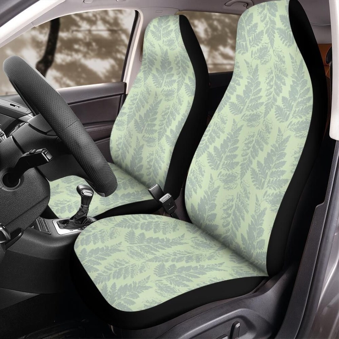 Sage Green Car Seat Covers for Vehicle, Leaf Car Seat Cover, Botanical Car Seat Cover, Green