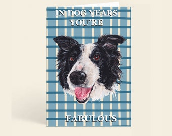 Border Collie greeting card