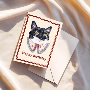 Cat in a collar greeting card