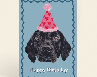 Black Labrador greeting card