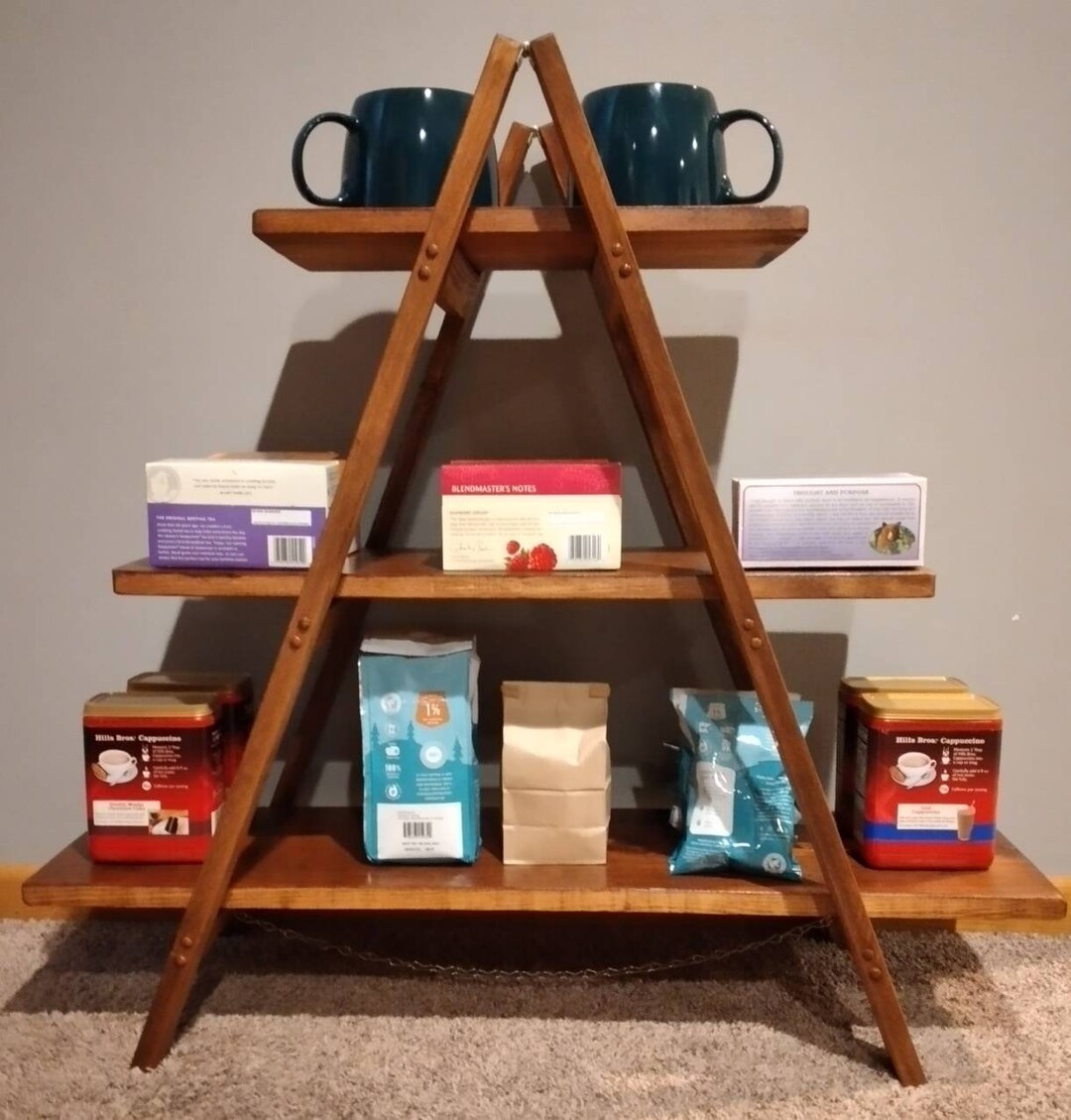 A Frame Display Shelf Diy Ladder Shelf Countertop Display Etsy