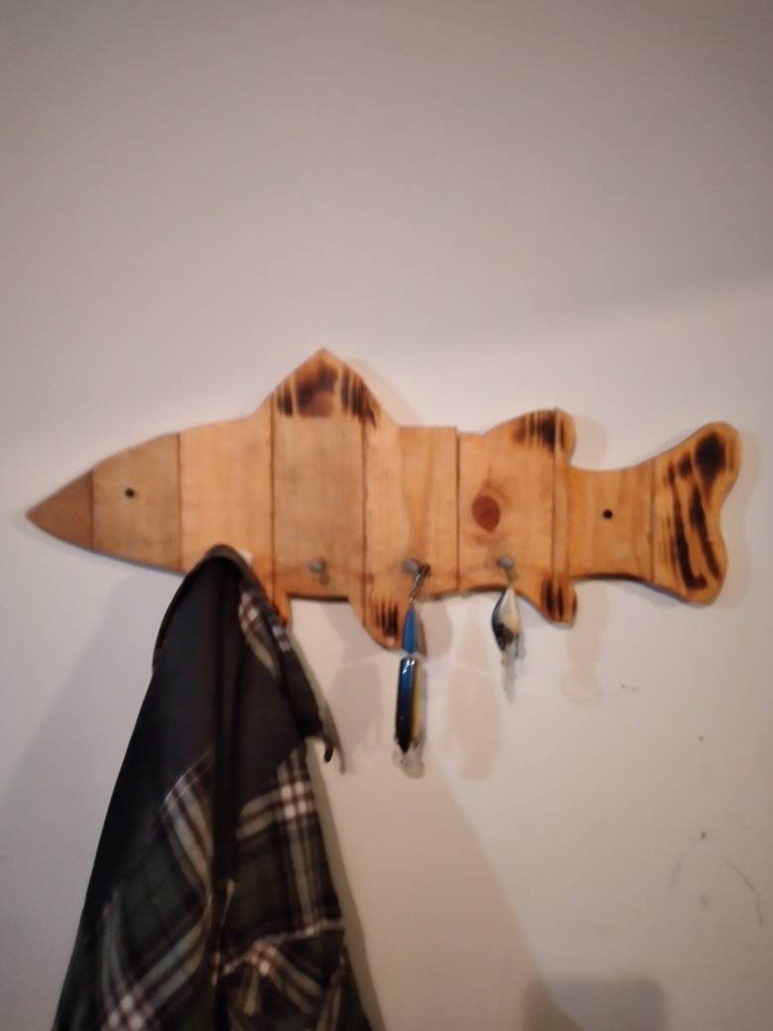 MAYJOYDIY Fish Coat Hooks Wall Mounted, 11.8×8Inch