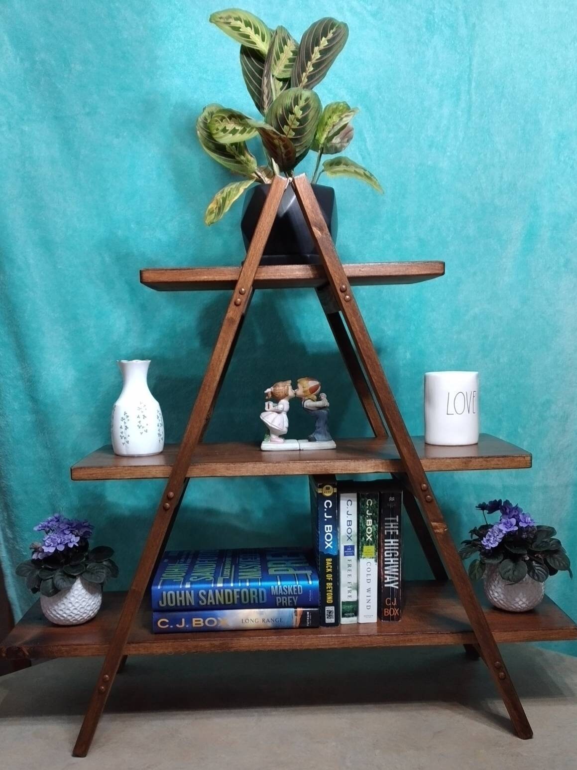 A Frame Display Shelf Diy Ladder Shelf Countertop Display Etsy Australia