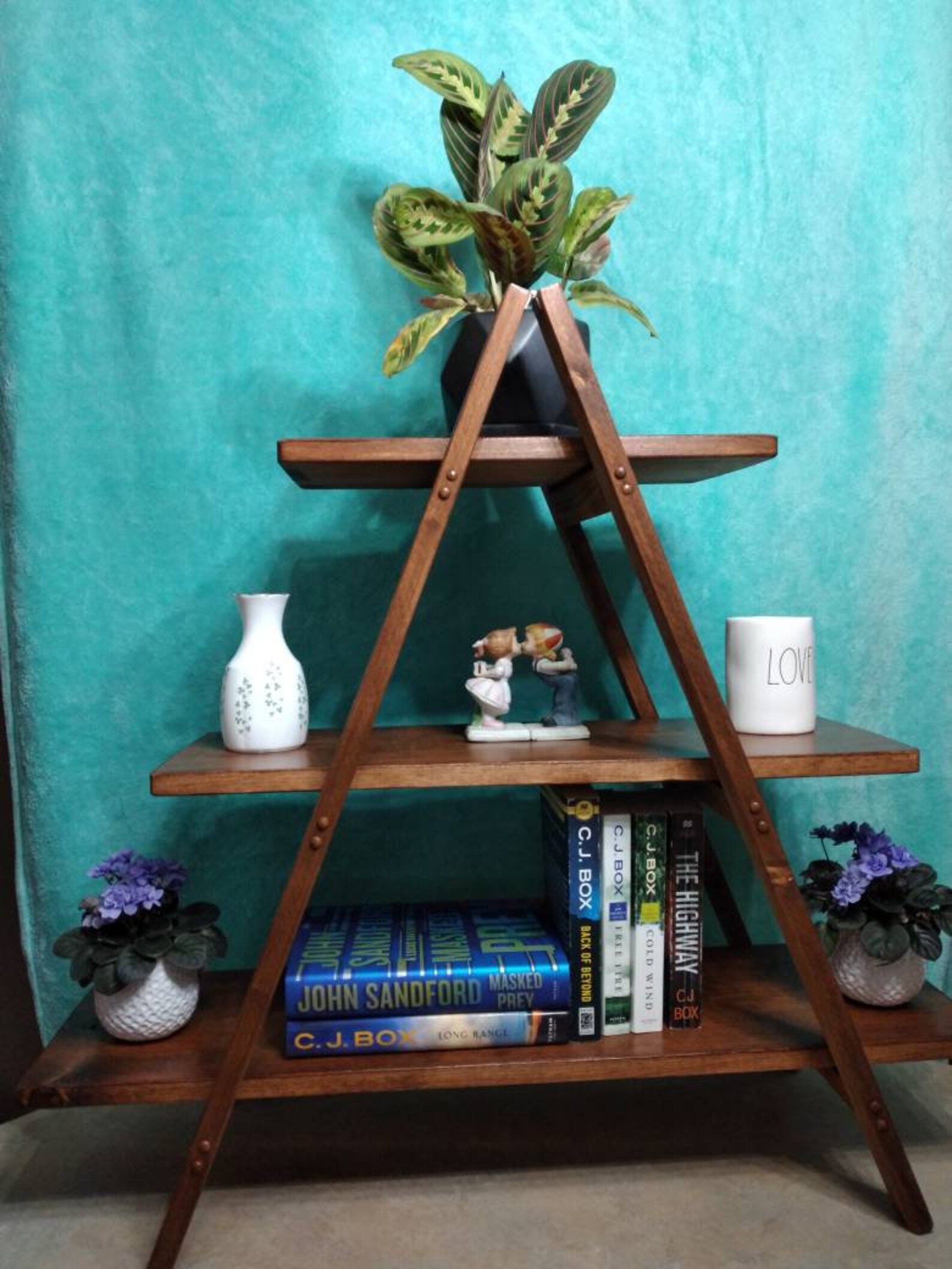 A Frame Display Shelf Diy Ladder Shelf Countertop Display Etsy
