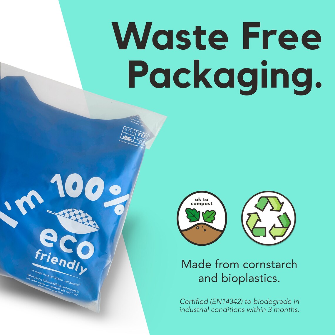 12 x 14 Eco Friendly Poly Bags 100 Compostable Etsy
