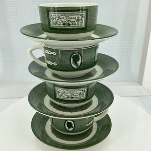 Colonial Homestead by Royal - Set of 4 Cups and Saucers