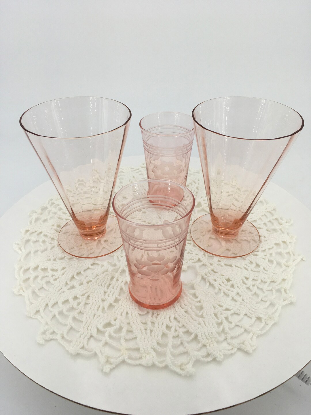 Blush Pink Glasses VINTAGE Etsy