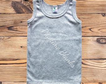 Sublimation Blanks- Toddler/Youth- Grey Tank- 65% Polyester