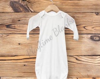 Sublimation  Blanks- Infant- White Gown- 100% Polyester
