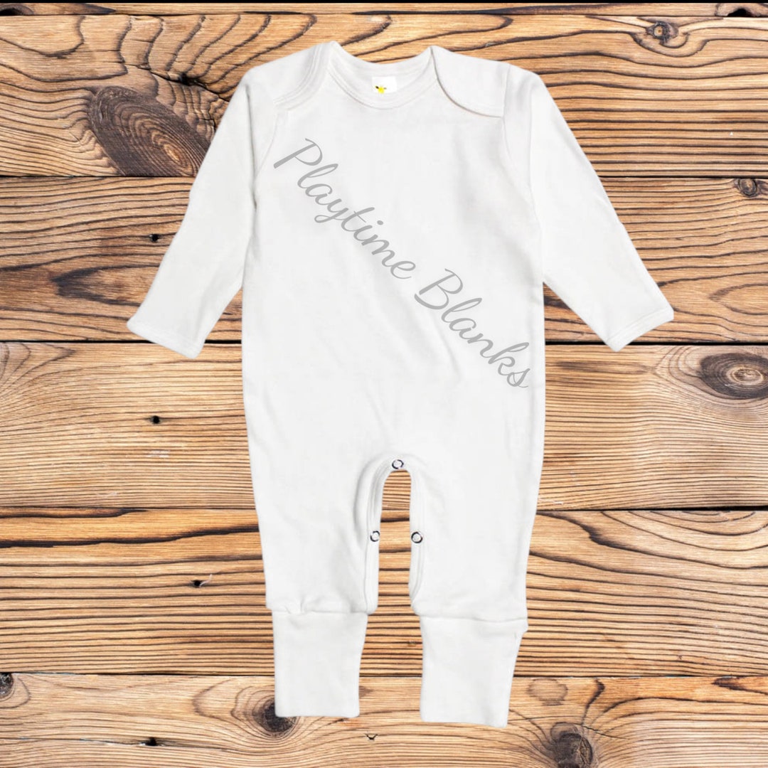 Embroidery Blanks Infant White Pajamas With Mittens and Footies100