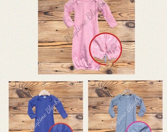 Sublimation Blanks- Infant- Side Zip Gowns- 65% Polyester