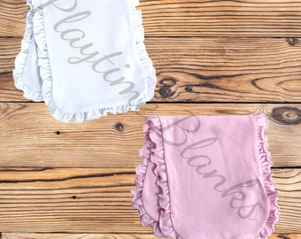 Sublimation Blanks- Infant- Ruffle Burp Cloth- 65% Polyester